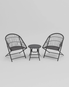 Комплект складной мебели для сада Stool Group Soley темно-серый