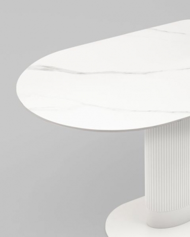 Стол обеденный Stool Group Mystery 130х80 см белый керамика