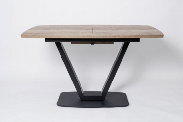 Стол раздвижной Цвет мебели Лотус раздвижной Дуб Галифас Табак/черный