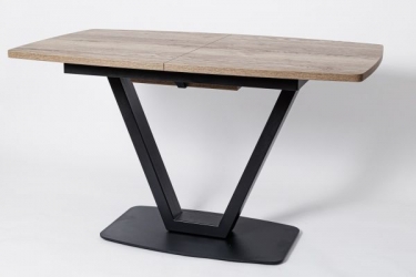 Стол раздвижной Цвет мебели Лотус раздвижной Дуб Галифас Табак/черный