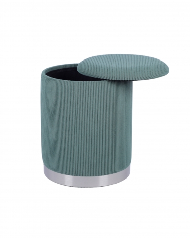 Пуф Stool Group Эмили с ящиком серебро вельвет зеленый