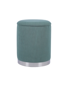 Пуф Stool Group Эмили с ящиком серебро вельвет зеленый