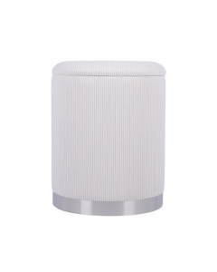 Пуф Stool Group Эмили с ящиком серебро вельвет молочный