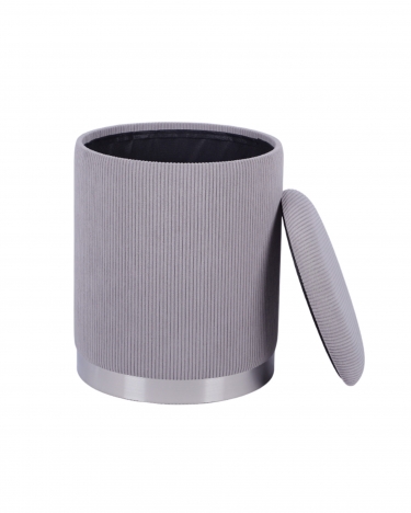 Пуф Stool Group Эмили с ящиком серебро вельвет серый