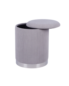 Пуф Stool Group Эмили с ящиком серебро вельвет серый