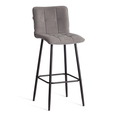 Барный стул Tetchair Bari/Бари велюр, серый, 29, 45х56х110 см