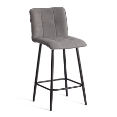 Полубарный стул Tetchair Bari/Бари велюр, серый, 29, 42х55х99 см