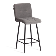 Полубарный стул Tetchair Medeo/Медео велюр, серый, 29, 42х56х102 см