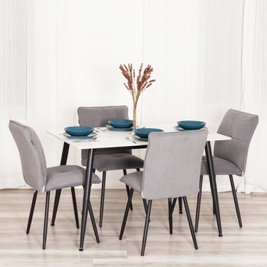 Стул обеденный Tetchair Sweet велюр, серый/черный, 29, 46х55х88