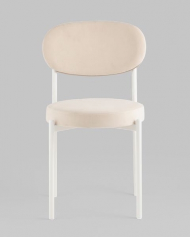 Стул Stool Group Бриф SN NEW велюр молочный каркас белый муар 4 шт