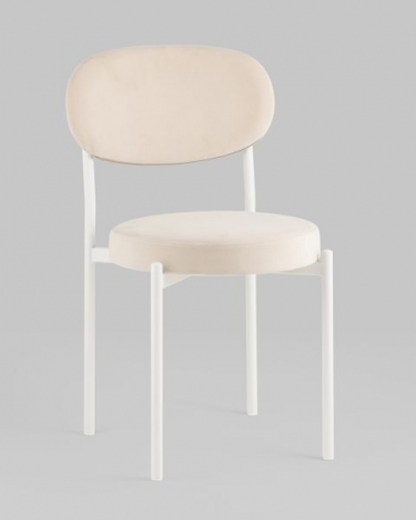 Стул Stool Group Бриф SN NEW велюр молочный каркас белый муар 4 шт
