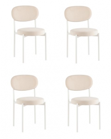 Стул Stool Group Бриф SN NEW велюр молочный каркас белый муар 4 шт