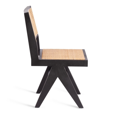 Стул Tetchair LOKI дерево вяз/ротанг, 51х44х86 см, черный