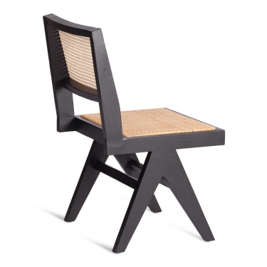 Стул Tetchair LOKI дерево вяз/ротанг, 51х44х86 см, черный