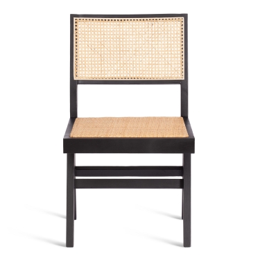 Стул Tetchair LOKI дерево вяз/ротанг, 51х44х86 см, черный