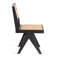 Стул Tetchair LOKI дерево вяз/ротанг, 51х44х86 см, черный
