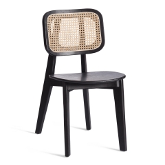 Стул Tetchair ODIN дерево вяз/ротанг, черный, 42х45х78 см