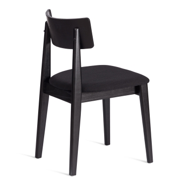 Стул Tetchair THOR дерево вяз/ткань лен, черный/черный лен, 50х48х81,5 см