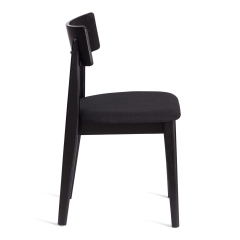 Стул Tetchair THOR дерево вяз/ткань лен, черный/черный лен, 50х48х81,5 см
