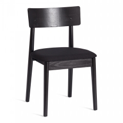 Стул Tetchair THOR дерево вяз/ткань лен, черный/черный лен, 50х48х81,5 см