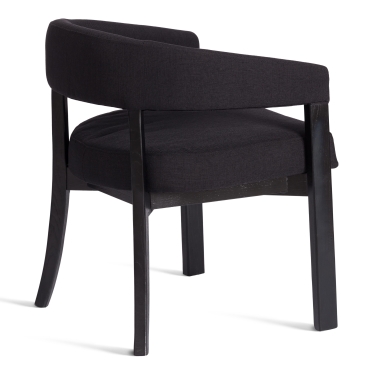 Стул Tetchair SURTUR дерево вяз/ткань лен, черный/черный лен, 54х53х74 см