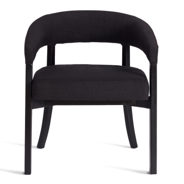 Стул Tetchair SURTUR дерево вяз/ткань лен, черный/черный лен, 54х53х74 см