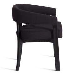 Стул Tetchair SURTUR дерево вяз/ткань лен, черный/черный лен, 54х53х74 см