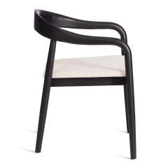 Стул Tetchair BALDUR дерево вяз/ткань лен, черный/бежевый лен, 49х52х76,5 см