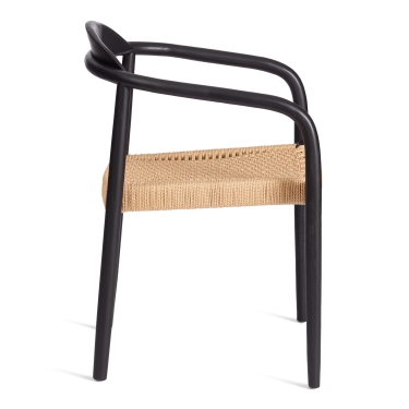 Стул Tetchair MIDGARD дерево вяз/бечевка, черный, 50х51х78,5 см