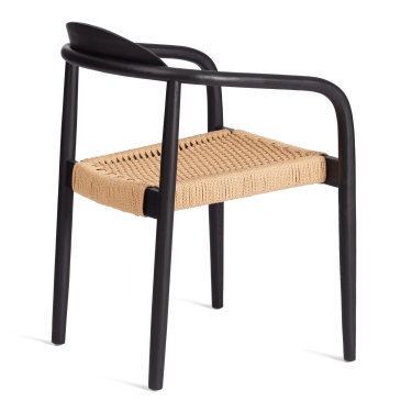 Стул Tetchair MIDGARD дерево вяз/бечевка, черный, 50х51х78,5 см