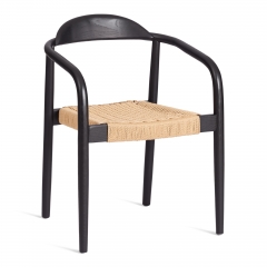 Стул Tetchair MIDGARD дерево вяз/бечевка, черный, 50х51х78,5 см