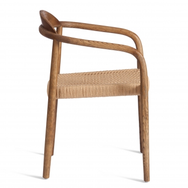 Стул Tetchair MIDGARD дерево вяз/бечевка, Груша 3, 50x51х78,5 см