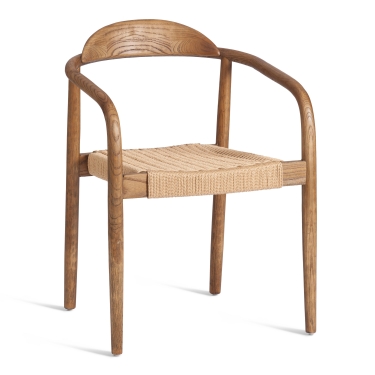 Стул Tetchair MIDGARD дерево вяз/бечевка, Груша 3, 50x51х78,5 см