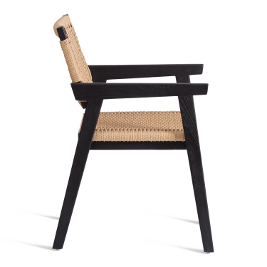 Стул Tetchair VANHEIM дерево вяз/бечевка, черный, 46х45х83 см