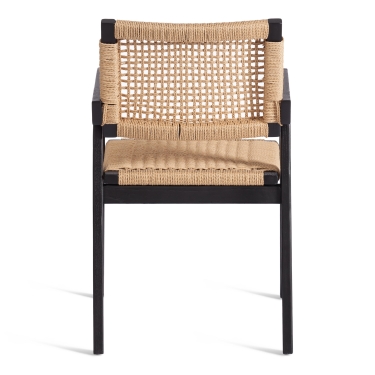 Стул Tetchair VANHEIM дерево вяз/бечевка, черный, 46х45х83 см