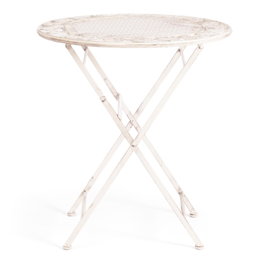 Стол Tetchair Patio PL08-11139 стальной сплав, античный белый, 70х75 см