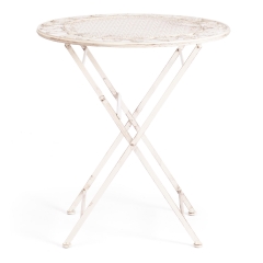 Стол Tetchair Patio PL08-11139 стальной сплав, античный белый, 70х75 см