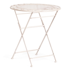 Стол Tetchair Patio PL08-11139 стальной сплав, античный белый, 70х75 см