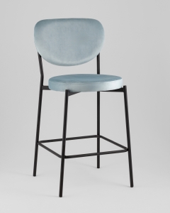 Стул полубарный Stool Group Барбара NEW велюр серо-голубой NC