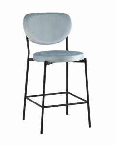 Стул полубарный Stool Group Барбара NEW велюр серо-голубой NC