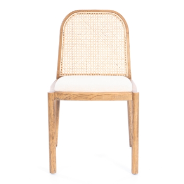 Стул Tetchair FREYA дерево вяз/ротанг, ткань лен, груша3/бежевый лен, 46х41х79,5 см