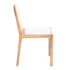 Стул Tetchair FREYA дерево вяз/ротанг, ткань лен, груша3/бежевый лен, 46х41х79,5 см