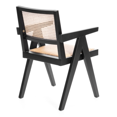 Стул Tetchair LOKI дерево вяз/ротанг, черный, 50х50х84 см