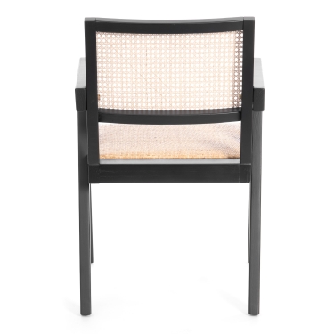 Стул Tetchair LOKI дерево вяз/ротанг, черный, 50х50х84 см