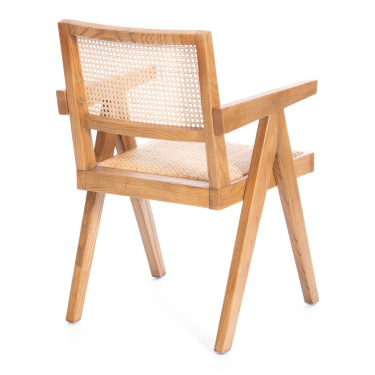 Стул Tetchair LOKI дерево вяз/ротанг, Груша 3, 50х50х84 см