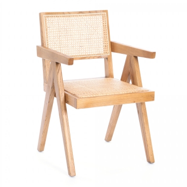 Стул Tetchair LOKI дерево вяз/ротанг, Груша 3, 50х50х84 см