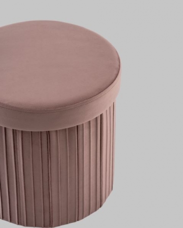 Пуф складной с ящиком Stool Group Store Round пыльно-розовый