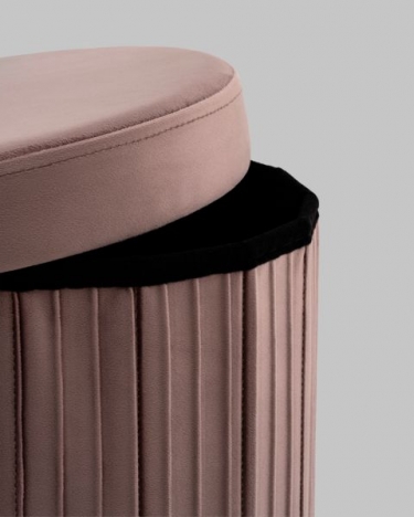 Пуф складной с ящиком Stool Group Store Round пыльно-розовый