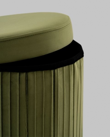 Пуф складной с ящиком Stool Group Store Round травяной