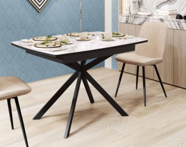 Обеденный стол Витра Орфей 46 02 Мрамор золотистый-Черный